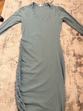 Anthropologie Sundry pullover long sleeves XS orange fitted tshirt dress size 0